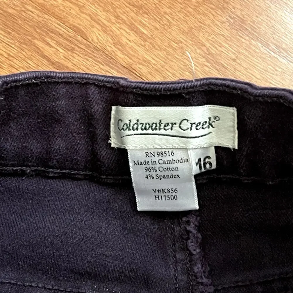 Coldwater Creek Dark Plum Purple Bootleg Denim Pants Size 16 - Picture 3 of 6